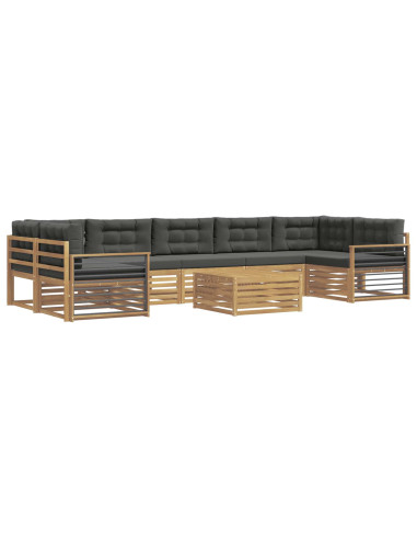 Set di divani da esterno 8 pcs Bianco e Antracite