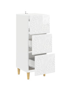 Mobile con Cassetti Bianco Lucido 33 x 34,5 x 90 cm 2