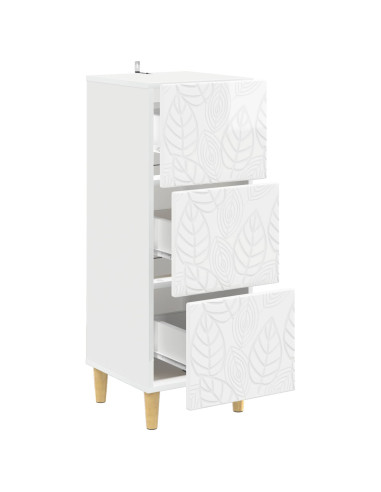 Mobile con Cassetti Bianco Lucido 33 x 34,5 x 90 cm