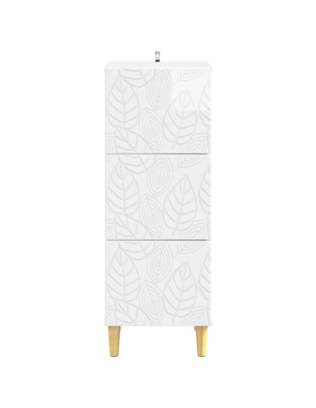 Mobile con Cassetti Bianco Lucido 33 x 34,5 x 90 cm