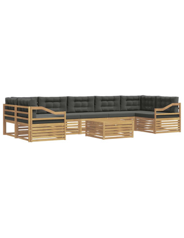 Set di divani da esterno 8 pcs Bianco e Antracite