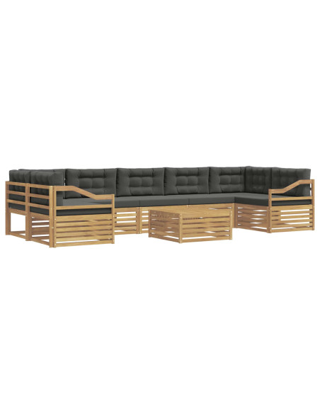 Set di divani da esterno 8 pcs Bianco e Antracite