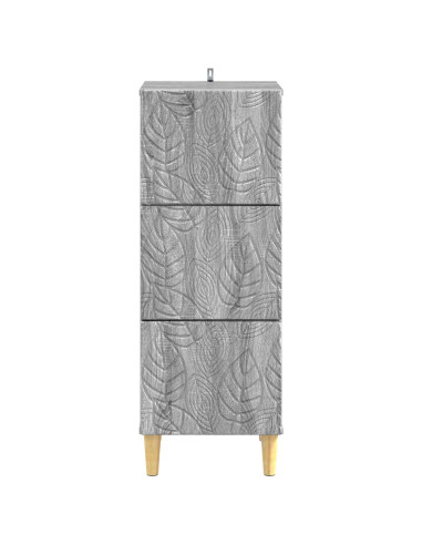 Mobile con Cassetti Sonoma grigio 33 x 34,5 x 90 cm