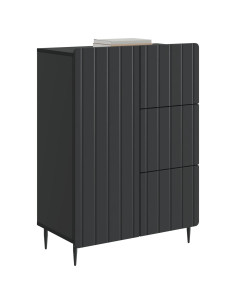 Credenza Nero 66 x 34,5 x 91,5 cm Legno ingegnerizzato 2