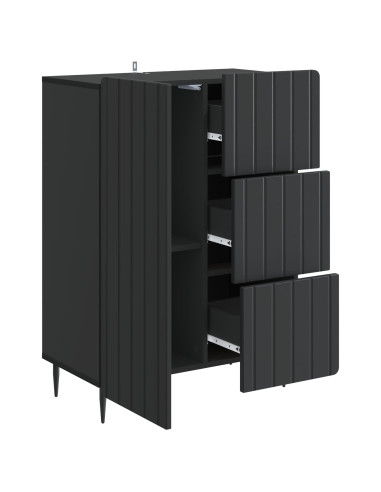 Credenza Nero 66 x 34,5 x 91,5 cm Legno ingegnerizzato