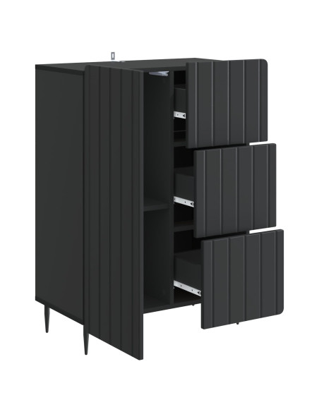 Credenza Nero 66 x 34,5 x 91,5 cm Legno ingegnerizzato