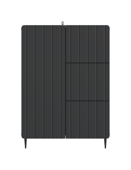 Credenza Nero 66 x 34,5 x 91,5 cm Legno ingegnerizzato