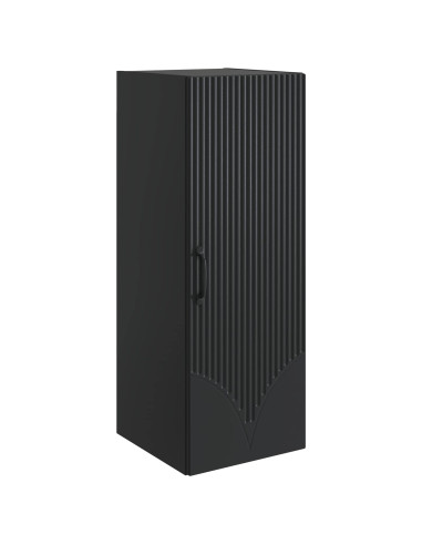 Mobiletto a muro Nero 33 x 34,5 x 90 cm Legno ingegnerizzato