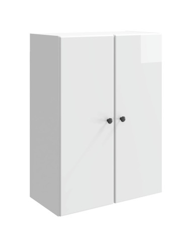 Mobiletto a muro Bianco Lucido 66 x 34,5 x 90 cm