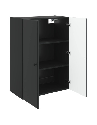 Mobiletto a muro Nero 66 x 34,5 x 90 cm Legno ingegnerizzato