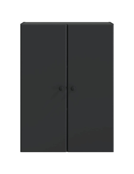 Mobiletto a muro Nero 66 x 34,5 x 90 cm Legno ingegnerizzato