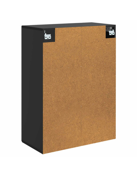 Mobiletto a muro Nero 66 x 34,5 x 90 cm Legno ingegnerizzato