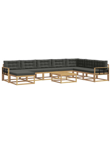 Set di divani da esterno 9 pcs Bianco e Antracite