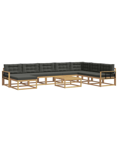 Set di divani da esterno 9 pcs Bianco e Antracite