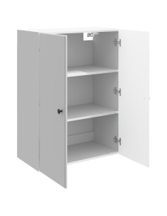 Mobiletto a muro Bianco Lucido 66 x 34,5 x 90 cm 2