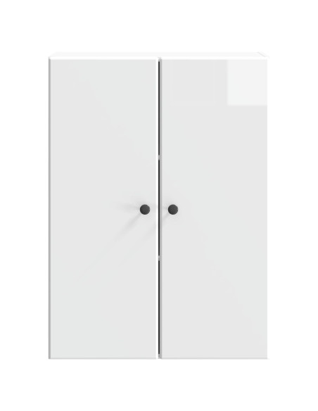 Mobiletto a muro Bianco Lucido 66 x 34,5 x 90 cm