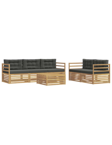Set di divani da esterno 6 pcs Bianco e Antracite