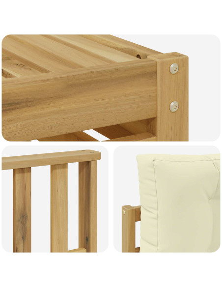 Set di divani da esterno 6 pcs Bianco e Crema