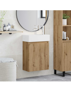 Mobile bagno con rubinetto Rovere Artigianale