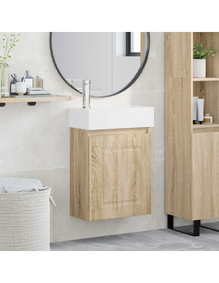 Mobile bagno con rubinetto Rovere Sonoma 45,5 x 22,5 x 84 cm