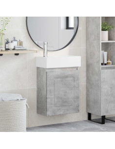 Mobile bagno con rubinetto Grigio Cemento 45,5 x 22,5 x 84 cm
