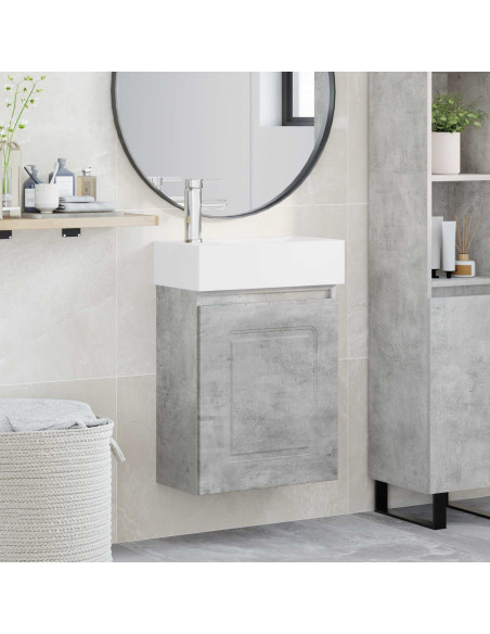 Mobile bagno con rubinetto Grigio Cemento 45,5 x 22,5 x 84 cm