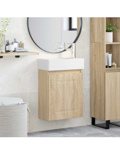 Mobile bagno con rubinetto Rovere Sonoma 45,5 x 22,5 x 84 cm