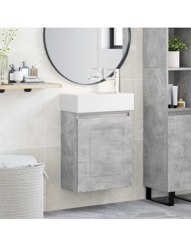 Mobile bagno con rubinetto Grigio Cemento 45,5 x 22,5 x 84 cm