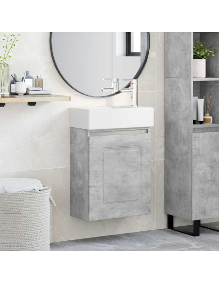 Mobile bagno con rubinetto Grigio Cemento 45,5 x 22,5 x 84 cm
