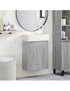 Mobile bagno con rubinetto Sonoma grigio 45,5 x 22,5 x 84 cm