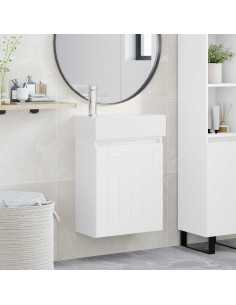 Mobile bagno con rubinetto Bianco 45,5 x 25,5 x 84 cm