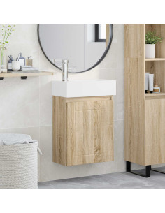 Mobile bagno con rubinetto Rovere Sonoma 45,5 x 25,5 x 84 cm