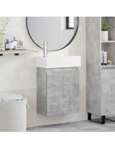 Mobile bagno con rubinetto Grigio Cemento 45,5 x 25,5 x 84 cm