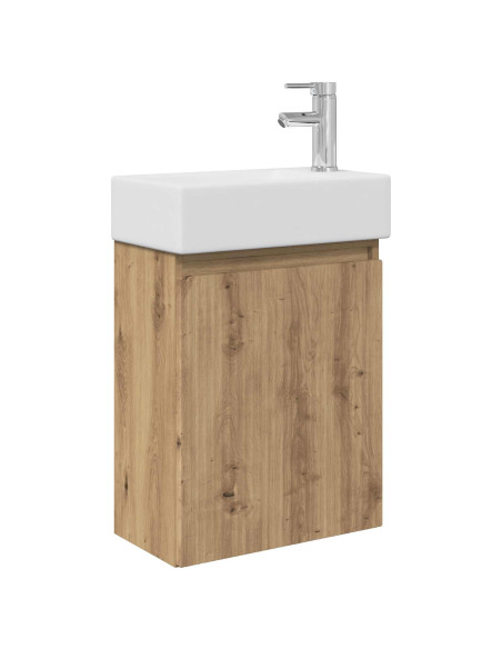 Mobile bagno con rubinetto Rovere Artigianale