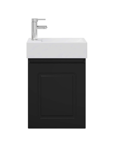 Mobile bagno con rubinetto Nero 45,5 x 22,5 x 84 cm