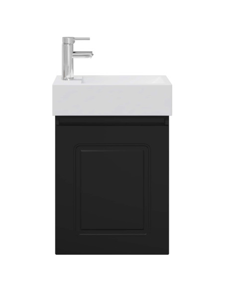 Mobile bagno con rubinetto Nero 45,5 x 22,5 x 84 cm