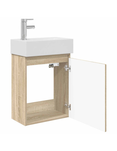 Mobile bagno con rubinetto Rovere Sonoma 45,5 x 22,5 x 84 cm