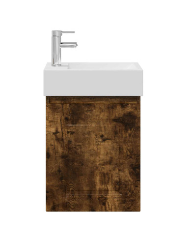 Mobile bagno con rubinetto Rovere Fumo 45,5 x 22,5 x 84 cm