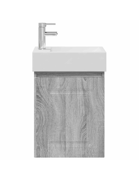Mobile bagno con rubinetto Sonoma grigio 45,5 x 22,5 x 84 cm