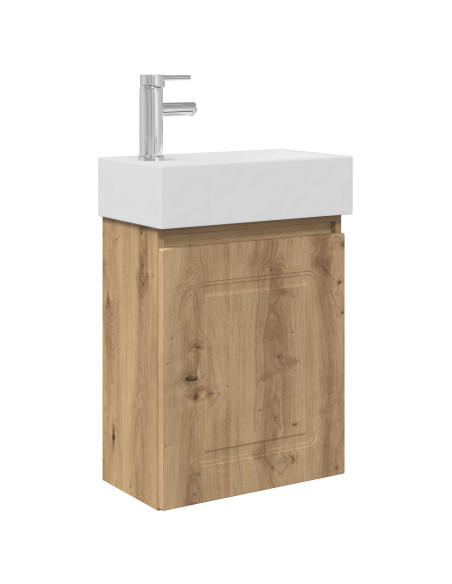 Mobile bagno con rubinetto Rovere Artigianale