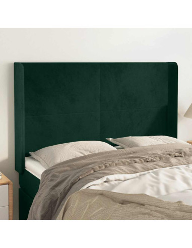Testiera ad Orecchio Verde Scuro 147x23x118/128cm in Velluto
