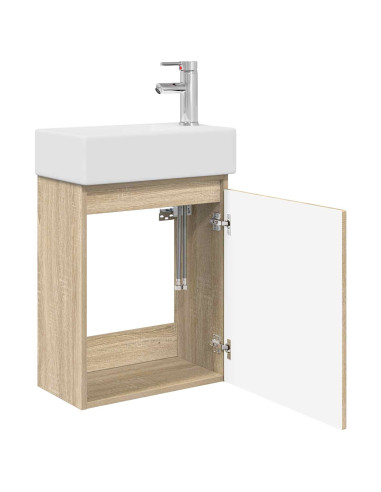 Mobile bagno con rubinetto Rovere Sonoma 45,5 x 22,5 x 84 cm
