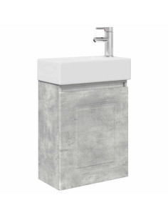 Mobile bagno con rubinetto Grigio Cemento 45,5 x 22,5 x 84 cm 2