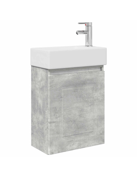 Mobile bagno con rubinetto Grigio Cemento 45,5 x 22,5 x 84 cm