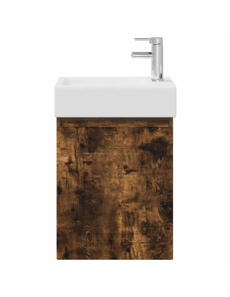 Mobile bagno con rubinetto Rovere Fumo 45,5 x 22,5 x 84 cm