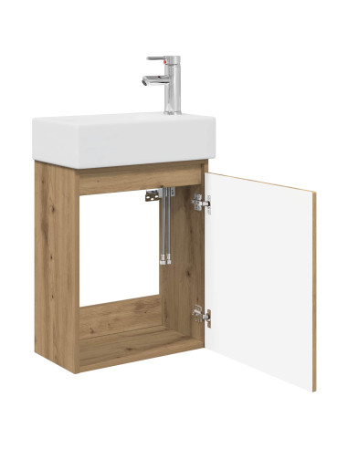 Mobile bagno con rubinetto Rovere Artigianale