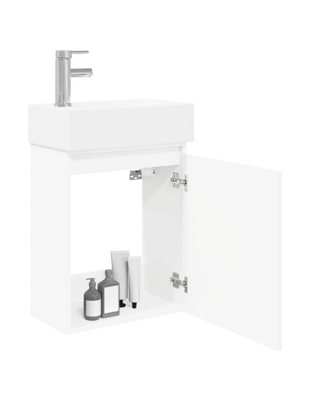 Mobile bagno con rubinetto Bianco 45,5 x 25,5 x 84 cm
