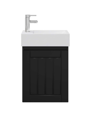 Mobile bagno con rubinetto Nero 45,5 x 25,5 x 84 cm