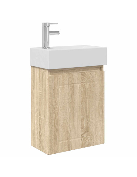 Mobile bagno con rubinetto Rovere Sonoma 45,5 x 25,5 x 84 cm