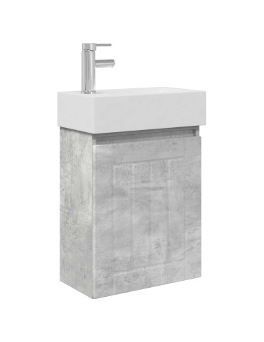 Mobile bagno con rubinetto Grigio Cemento 45,5 x 25,5 x 84 cm